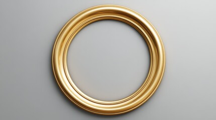Elegant gold oval frame against neutral background
