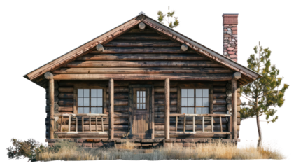 PNG Retro cabin architecture building housing.