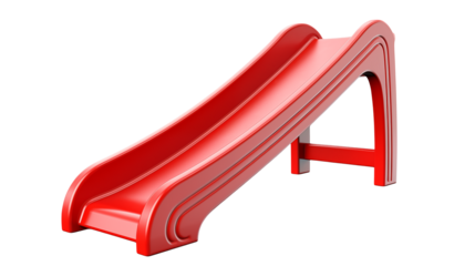 Red Plastic Playground Slide for Childrens Fun
