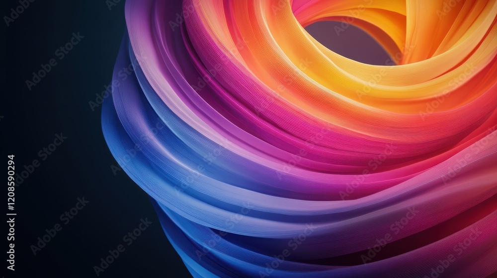 Poster vivid multicolor abstract swirl with gradient light effect