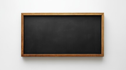 Blank wooden framed chalkboard on white background