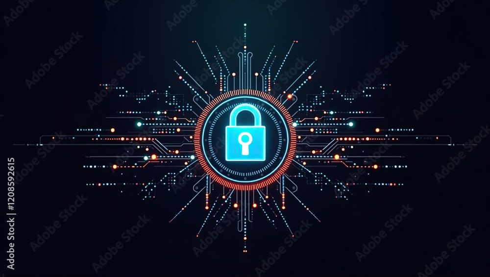 Aufkleber digital cybersecurity network data protection system