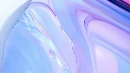 Smooth glass shapes morphing, evolving and transforming in a seamless loop with iridescent pastel colors - Powered by Adobe