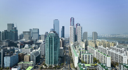 도로,아파트,고층빌딩,증권가,여의도,영등포구,서울 © JinChang