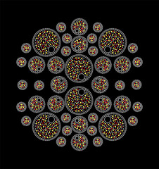 Rhinestone applique collar design for t-shirt or blouse hot-fix transfer. Abstract beautiful glitter applique rhinestone motif.	