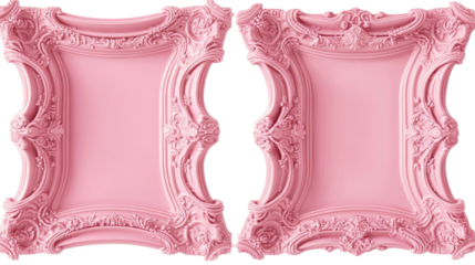 Light Pink Minimalist Frame Set on Clear Background Generative AI