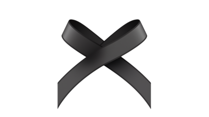 Elegant Black Ribbon Bow Mourning Symbol Grief Condolences Sympathy Image