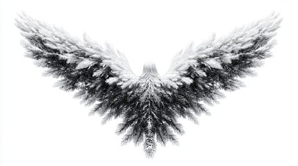 Obraz premium Monochromatic feathered wings forming an angelic silhouette