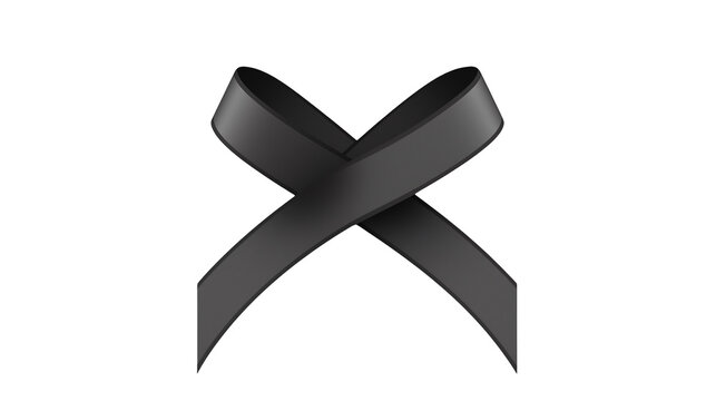 Elegant Black Ribbon Bow Mourning Symbol Grief Condolences Sympathy Image