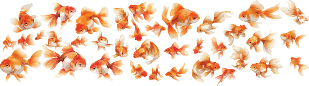 goldfish watercolor clipart