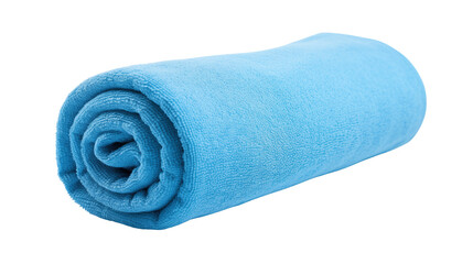 Rolled Up Soft Blue Towel Clean and Fresh Texture Spa and Wellness Concept