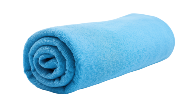 Rolled Up Soft Blue Towel Clean and Fresh Texture Spa and Wellness Concept