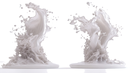 Dynamic Milk Drops and Splashes Create Abstract Art Generative AI