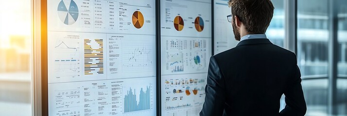 Modern business planning abstract graphs characters organizing ideas soft muted tones