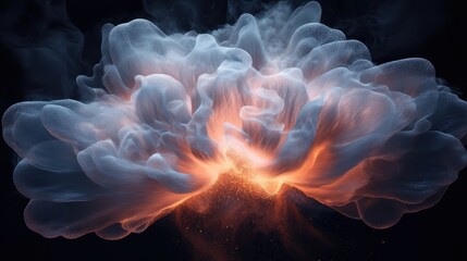 Obraz premium Ethereal abstract explosion of colorful smoke and light