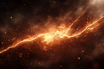 Fototapeta premium Thunder flash symbol illuminating the dark sky during a powerful storm at night