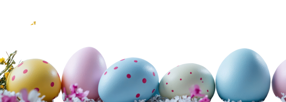 PNG Easter eggs and cute bunnies easter easter eggs arrangement. - Powered by Adobe