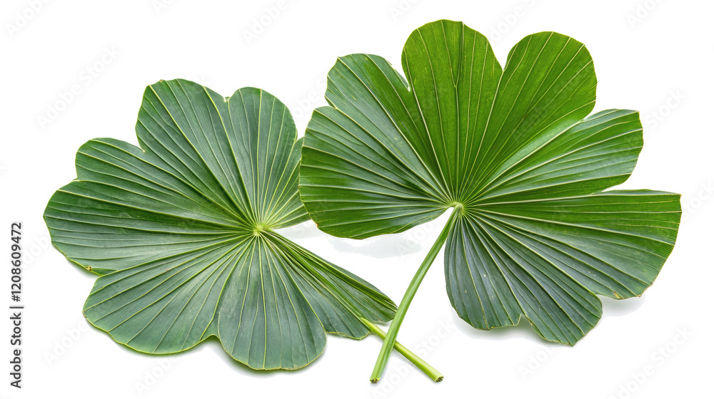 Poster isolated palm leaves on transparent background generative ai