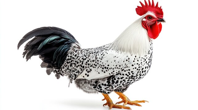 Vibrant Speckled Rooster Portrait for Agricultural Marketing Use - Powered by Adobe