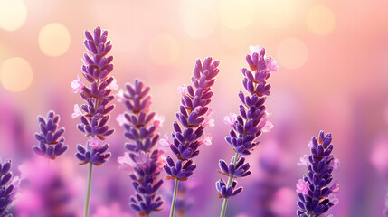 Naklejka premium A calming gradient of soft peach transitioning into lavender with a blurred effect creating a serene, peaceful backdrop for captions or design elements symbolizing tranquility and balance.