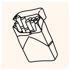 Cigarette Pack Illustration with doodle style drawing