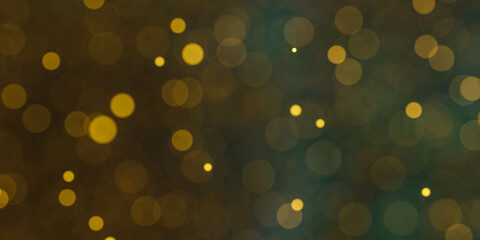 Golden and Teal Bokeh Abstract Background