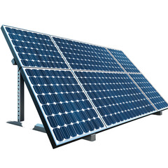 Solar panel with clean energy design ideal for sustainability and renewable power themes isolated on transparent background, png
