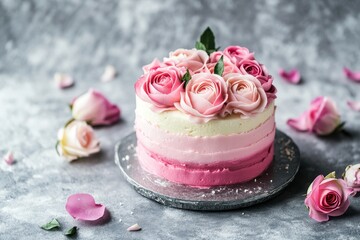 rose and cake