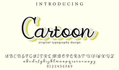 Cartoon Font Stylish brush painted an uppercase vector letters, alphabet, typeface