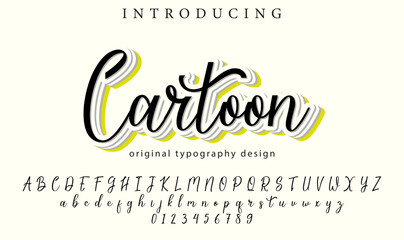 Cartoon Font Stylish brush painted an uppercase vector letters, alphabet, typeface
