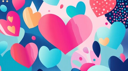 Abstract Colorful Hearts Valentine's Day Background Design