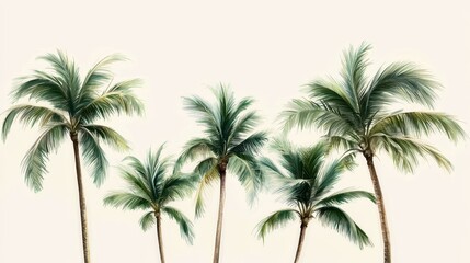 Fototapeta premium Tropical palm trees against a clear sky