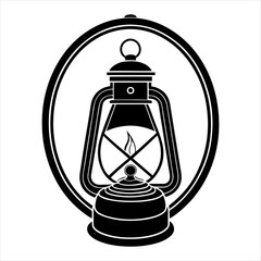 Obraz premium Lamp of vector silhouette design, isolated background