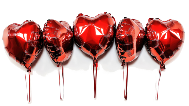 Red Heart Shaped Balloons for Romantic Celebrations Generative AI