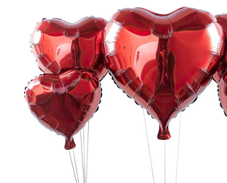 Red Heart Shaped Balloons Create a Romantic Atmosphere Generative AI