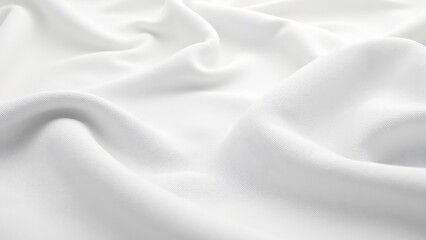 Obraz premium A delicate expanse of white fabric with gentle wrinkles, casting subtle shadows that enhance its softness. Smooth texture invites touch