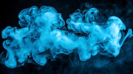 Abstract Blue Smoke Swirls Vapor Texture Background Ethereal Mist Design Element