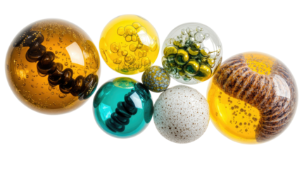 Unique Scientific Bubbles on Clear Background Generative AI