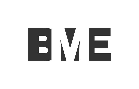 BME logo design. Initial letter B M E bold font style for tech startups, consulting, corporate branding. Creative company name, headlines typography identity, trendy logotype.