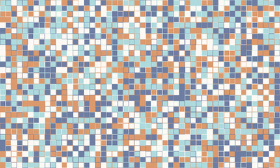 Fototapeta premium Elegant mosaic tile pattern with vibrant colours. Perfect for textile, decorative covers, or modern graphic design with structured and symmetrical appeal.