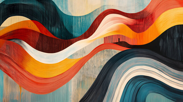 creating a sense of repetition and flow in a contemporary abstract style 