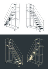 Mobile maintenance ladder © blacklight_trace