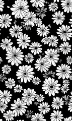 Creative Seamless Pattern 2D Doodle Floral Illustrations for wallpaper, card, tile.