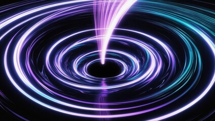 Vortex of luminous energy spiraling inward cosmic space digital art abstract close-up motion and energy