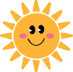 happy sun cartoon character