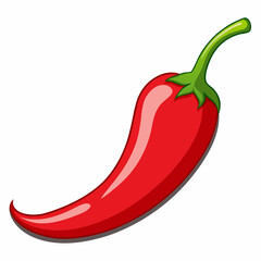 red chili pepper isolated on white