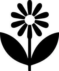 set of black and white floral doodle