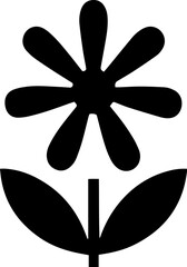 set of black and white floral doodle