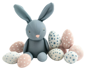 PNG Easter bunny and easter eggs decoration balloon stuffed.