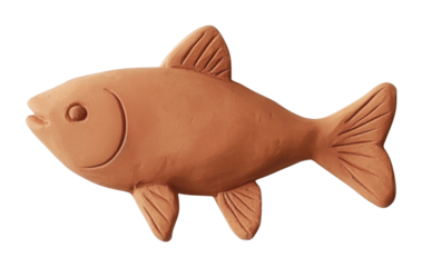 PNG 2d clay fish art handcrafted handicraft.